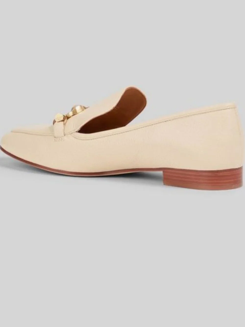 Brand New tory burch sz 10.5 jessa 20 mm loafer tumbled cream leather 60801